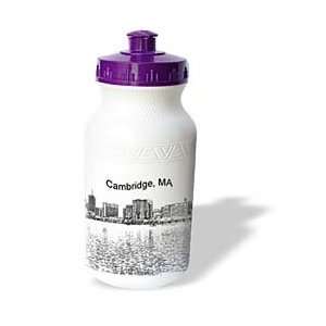   Mertens Massachusetts   Cambridge Skyline Line Art   Water Bottles