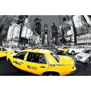  Rush Hour New York City Taxi Travel Poster 24 x 36 inches 