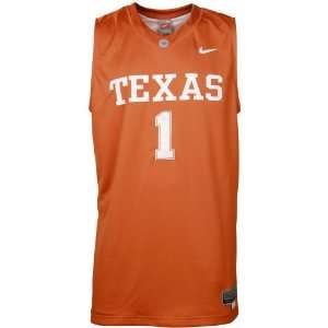  Nike Elite Texas Longhorns #1 Burnt Orange Twilled Basketball 