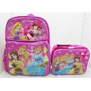 Disney Princess Medium 14 Backpack + Lunch Bag SET   Tangled Rapunzel 