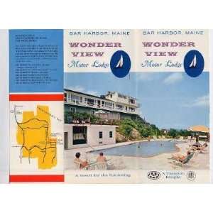  Wonder View Motor Lodge Bar Harbor Maine Brochure & Rate 