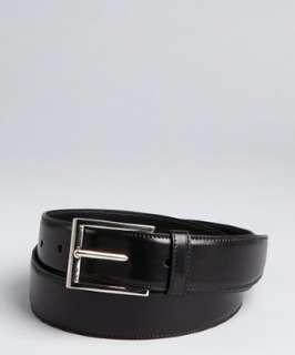 Prada black leather buckle belt   