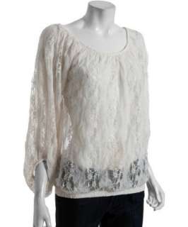 Romeo & Juliet Couture ivory lace peasant blouse   