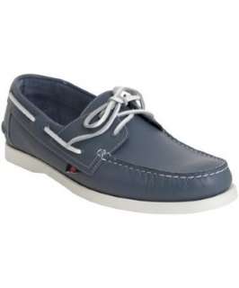 Gucci admiral blue leather boat shoes   