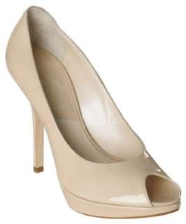 Christian Dior beige patent leather Miss Dior peep toe pumps 