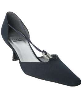 Stuart Weitzman navy silk Wishing dorsay pumps   