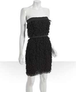 Diane Von Furstenberg black Lauriston ruffled strapless dress 