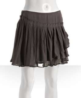 Free People dark brown woven gauze pleat skirt  