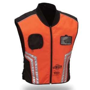 First MFG Mens Reflective Military Safety Vest. Bright Orange. Select 