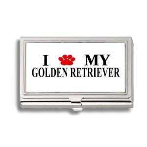  Golden Retriever Paw Love My Dog Business Card Holder 