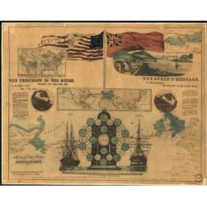  1858 map Telegraph chart, America and Europe.