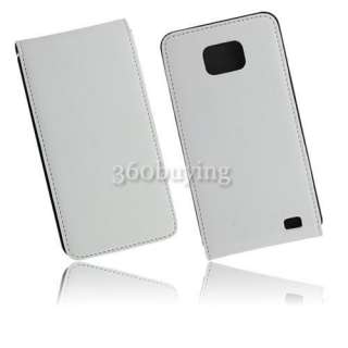 White Flip Leather Protector Case Cover Pouch for Samsung Galaxy S 2 