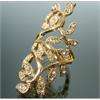 New Fashion Fancy Full diamond Gld Leaves Crystal Ring Free shippong 