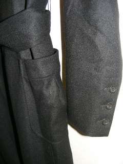 Carolina Herrera Black Wool/Angora Trench Coat Womens 4  