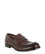 Bottega Veneta vermillon leather penny loafers style# 316538201