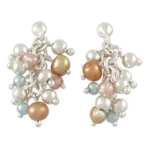  Earrings, Pearls Dance in the Aztec Sun 0.6 W 1.5 L Jewelry