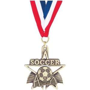  Soccer Medals   2 inches Die Cast Silhouette Medal Soccer 