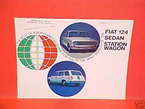 1967 1968 FIAT 124 SEDAN STATION WAGON BROCHURE CATALOG  