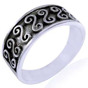  5.50 grams 925 Sterling Silver Oxidized Curved Band Ring 