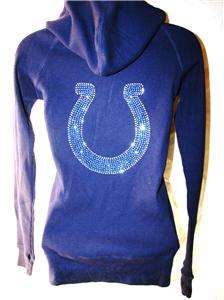 Indianapolis Colts Bling Womens Thermal Hoodie SM 3X  