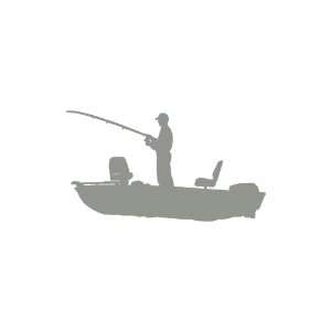  Bass Fishing Boat small 3 Tall SILVER/GREY vinyl window 