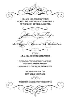 WHITE AND BLACK WEDDING INVITATIONS & RSVP W/ENVELOPES  