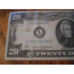  20$ 1969 B FEDERAL RESERVE NOTE   BANK OF SAN FRANCISCO 