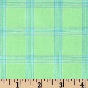   Yarn Dyed Plaid Lime/Blue Fabric By The Yard Arts, Crafts & Sewing