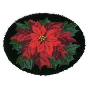  Poinsettia Oval Latch Hook Rug Kit Arts, Crafts & Sewing