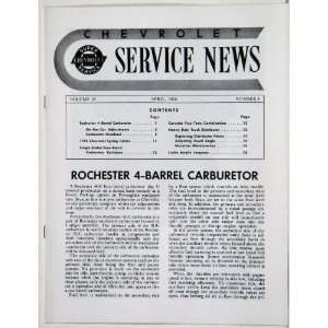  Chevy Service News, No. 4, Volume 15, 1956 Automotive