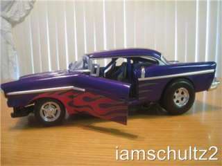 Purple With Flames 1998 Mattel 57 Chevy Hot Wheels 118 Scale GMTM Die 