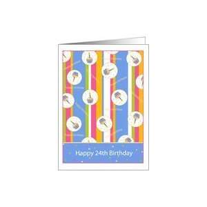  Cupcake Theme 24 Years Old Happy Birthday Card Card Toys 