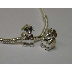  925 Sterling Silver Rabbit Charm Bead for Bracelet or 