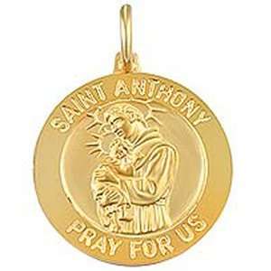  14k Yellow Gold St. Anthony Religious Pendant Jewelry