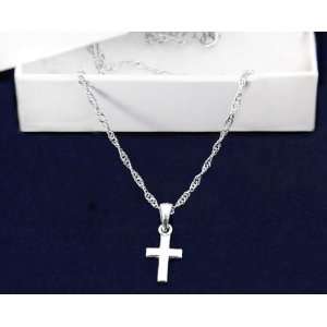  Religious Necklace Small Silver Cross (18 Necklaces 