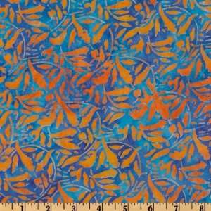  44 Wide Java Gem Batik Turquoise/Orange Fabric By The 