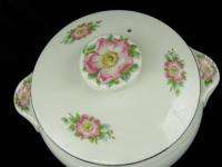 Vintage Hall China Rose White French Covered Casserole 2 Qt #658 