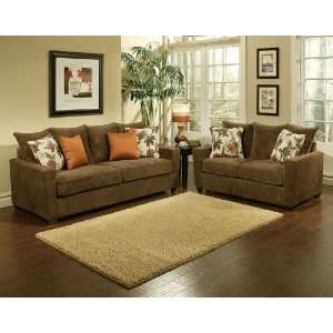  2pc Traditional Modern Fabric Sofa Set, BN PRE S1
