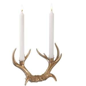 Gold Antler Two Taper Holder Polyresin Candleholder (Pack of 2) by by 
