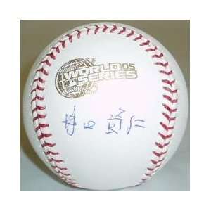  Autographed Tadahito Iguchi Baseball   2005 World Series w 