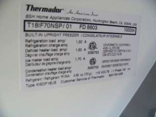 NEW THERMADOR 18 STAINLESS FREEZER T18IF70NSP FACT WARRANTY@ 27%OFF $ 