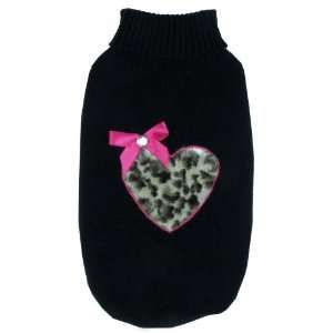  Capelli New York Plain Knit Sweater With Leapord Heart 