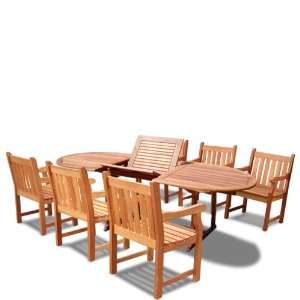   Table and Wood Armchair Outdoor Dining Set Patio, Lawn & Garden