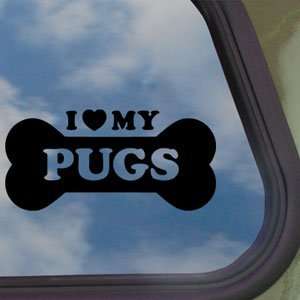   My Pugs Black Decal Car Truck Bumper Window Sticker