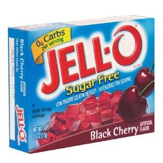 Kraft Jell O Sugar Free Gelatin Dessert, Black Cherry, 0.6 Ounce Boxes 
