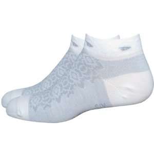  DeFeet Chantilly lace womens SpeeDe socks, wht/gry, 5 8 