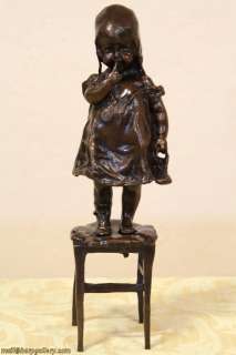 Juan Clara Bronze Sculpture of a Little Girl  