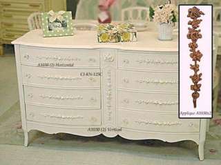 Shabby Cottage Chic 2 Rose Furniture Appliques French  