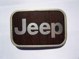 Official JEEP Logo Belt Buckle Wood Grain Wrangler 4x4  