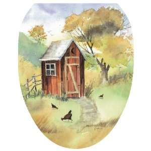 Toilet Tattoos TT JK01 O Outhouse Watercolor Decorative Applique for 